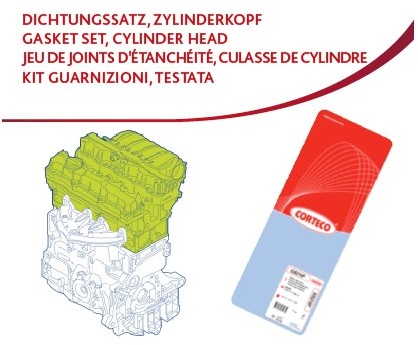 CORTECO Zestaw uszczelek, głowica cylindrów CORTECO 418573P