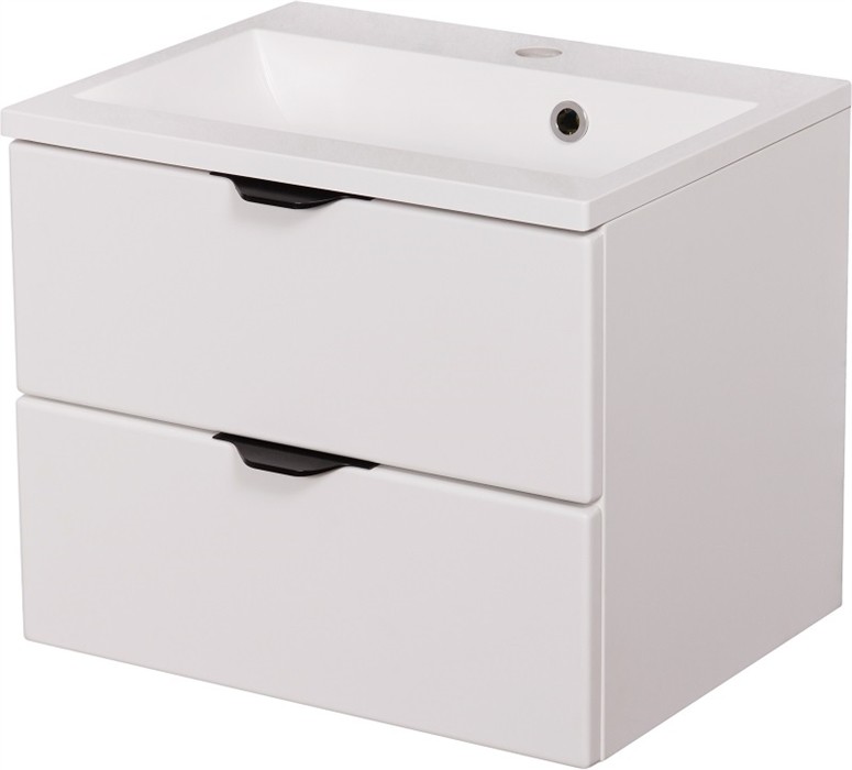 Biała szafka łazienkowa z umywalką 50 cm Victa VIC-B-U50/39/2 + KIDDY-50