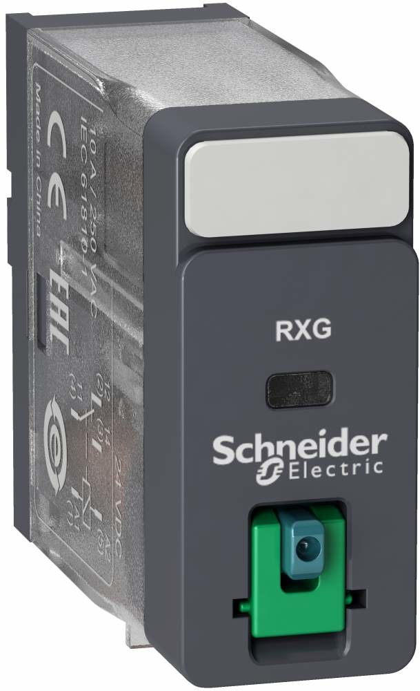 Schneider Electric Przekaźnik-interfejsowy-z-przyciskiem-test-6V-DC-10A-1-styk-C-O RXG11RD