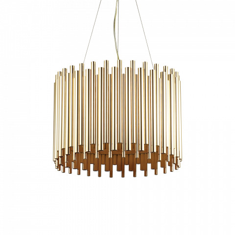 Ideal Lux Żyrandol Pan SP5 208817 nowoczesna oprawa wisząca w kolorze złotym 208817