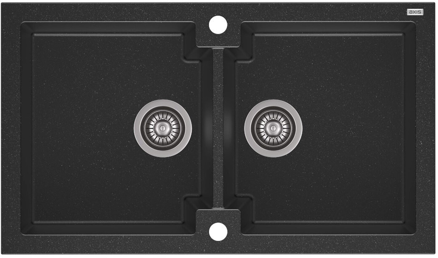 AXIS GROUP Zlew Honest 160 2-komorowy czarny