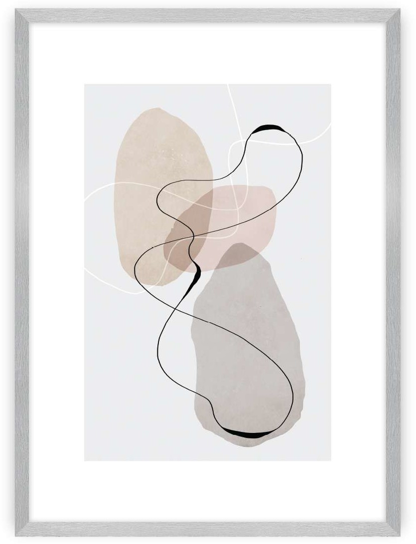 Dekoria Plakat Abstract Lines I 21 x 30 cm Ramka Srebrna 218B-000-52