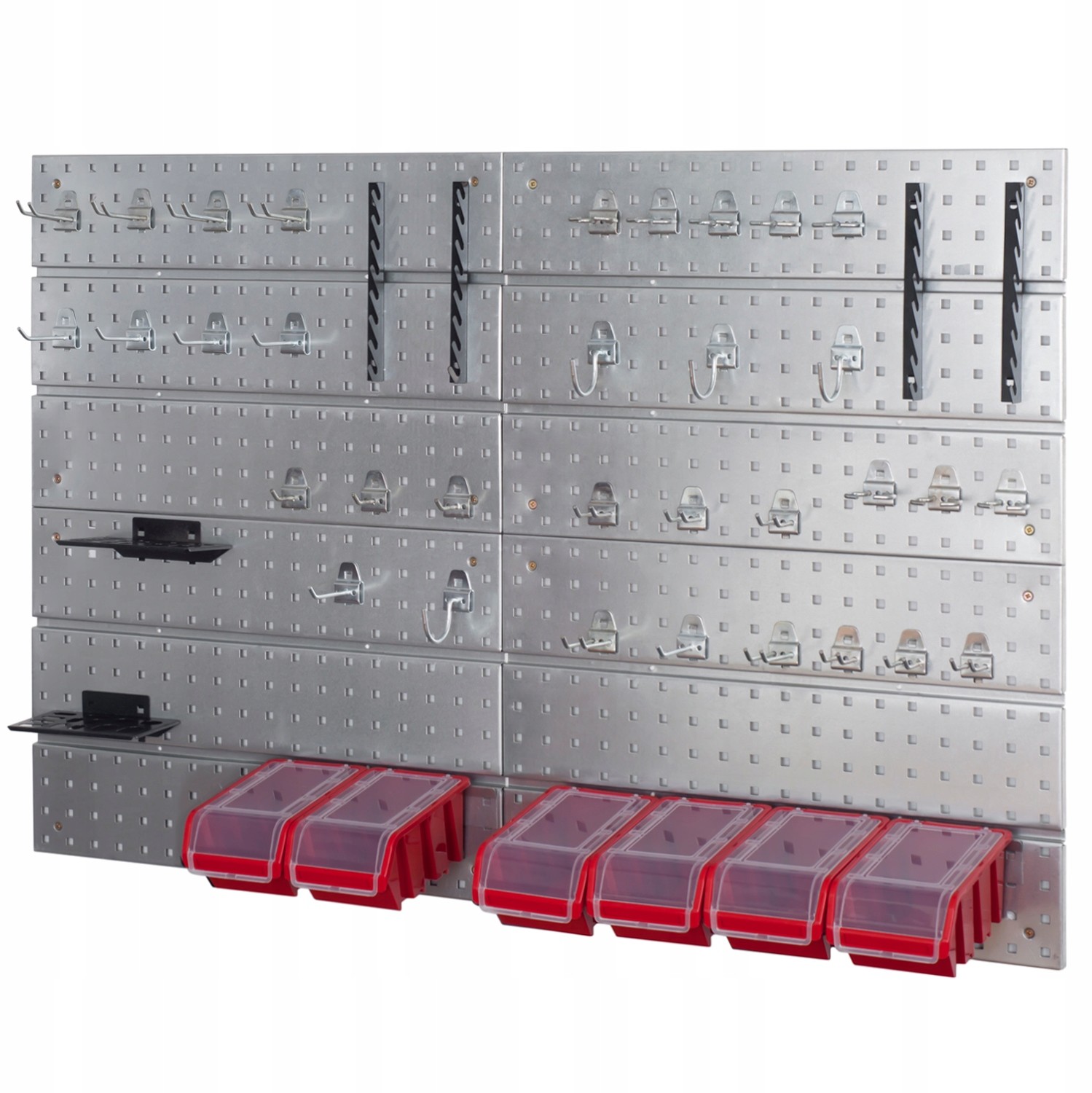 Metalowa tablica narzędziowa uchwyty + 6 kuwet