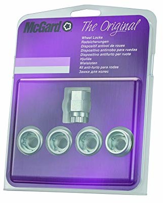 McGard 24010SU nakrętki blokujące koła SU pod nakładką piasty 1/2 x 20, siedzisko stożkowe, długość całkowita 19,7 mm, rozmiar sześciokątny 19/21 mm 24010SU