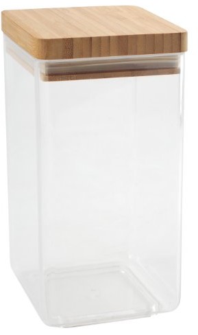 Metaltex Aroma Line pojemność: 1,7 L, kwadratowa, akryl, z pokrywką, z bambusa 18.71.16