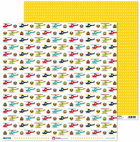 Anita y Su Mundo Anita & Seine Welt Papier Scrapbooking 12 x 12, 5 sztuk, Helikopter gry 8413623715602