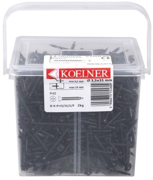 Koelner Wkręty fosfatowane 3 5 x 35 mm do metalu 2 kg B-K-PHS/35/2/P