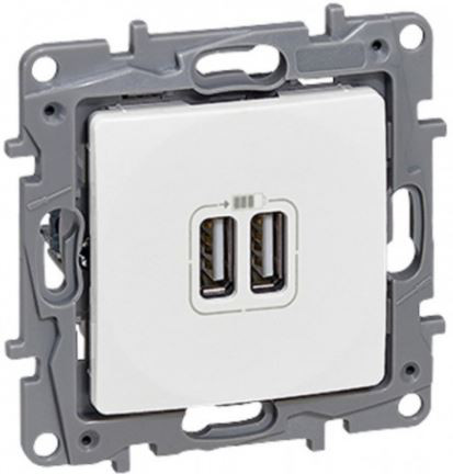 Legrand Gniazdo ładowarki podwójne USB NILOE 2 Biały 764594