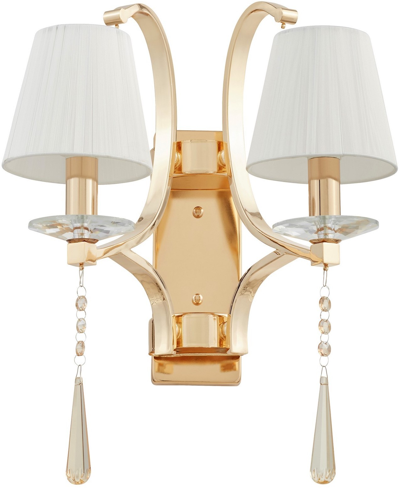 Lumina Deco LAMPA ŚCIENNA KINKIET KRYSZTAŁOWY ZŁOTY VENISIA W2 LDW 8810-2 (FGD)