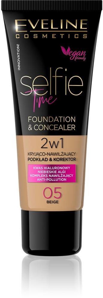 Eveline Cosmetics Selfie Time Foundation & Concealer kryjąco-nawilżający pokład i korektor 05 Beige 30ml