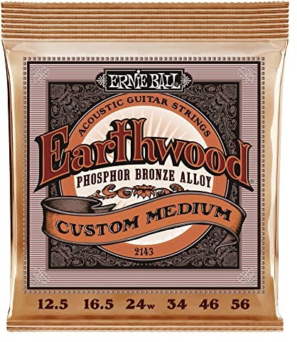Ernie Ball Earthwood niestandardowe struny do gitary akustycznej z brązu fosforowego - rozmiar 12,5-56 P02143