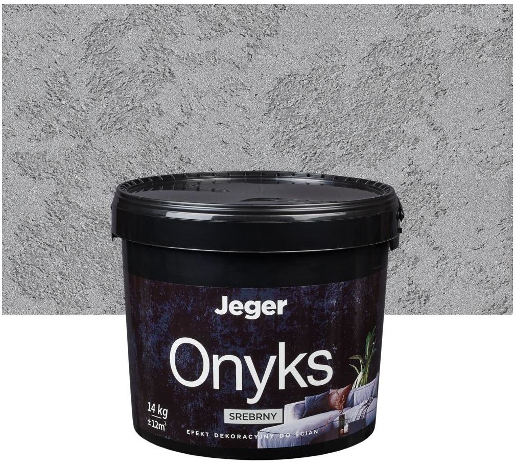 JEGER Efekt dekoracyjny do ścian Onyks 14 kg srebrny Jeger