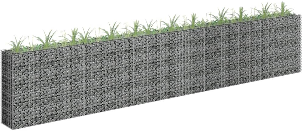 vidaXL Podwyższona donica gabionowa, galwanizowana stal, 450x30x90 cm