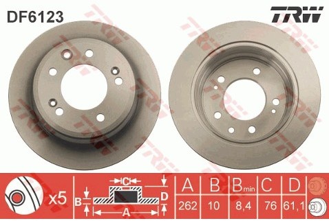 TRW Tarcza hamulcowa DF6123