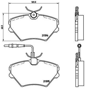 BREMBO Zestaw klocków hamulcowych, hamulce tarczowe P 68 022