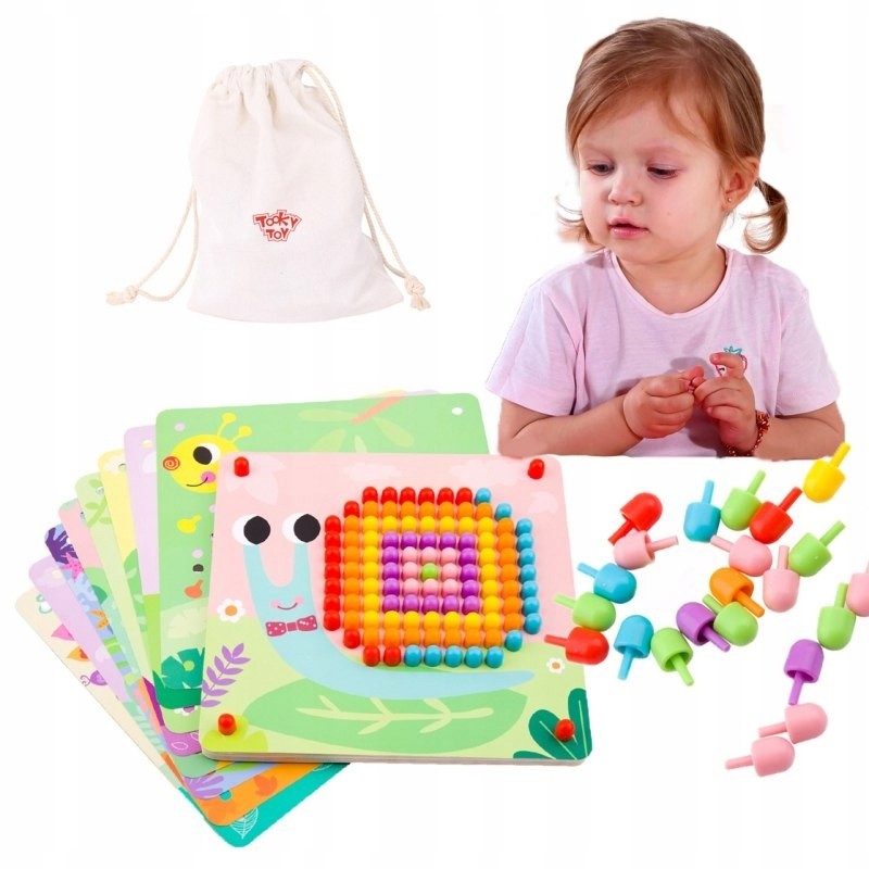 Tooky Toy Układanka z Pinezkami Kołki Wpinaczka