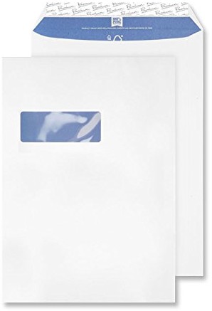 Premium Pure wysyłki kieszenie z zamkiem zamknięcie okna, folii samoprzylepnej, dzięki formacie C4 324 X 229 MM, biała, 250 sztuk RP84892