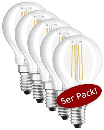 Osram LED Base Classic P 40 Filament Przezroczyste Warm White E14 kropli 5er Pack 4058075090668