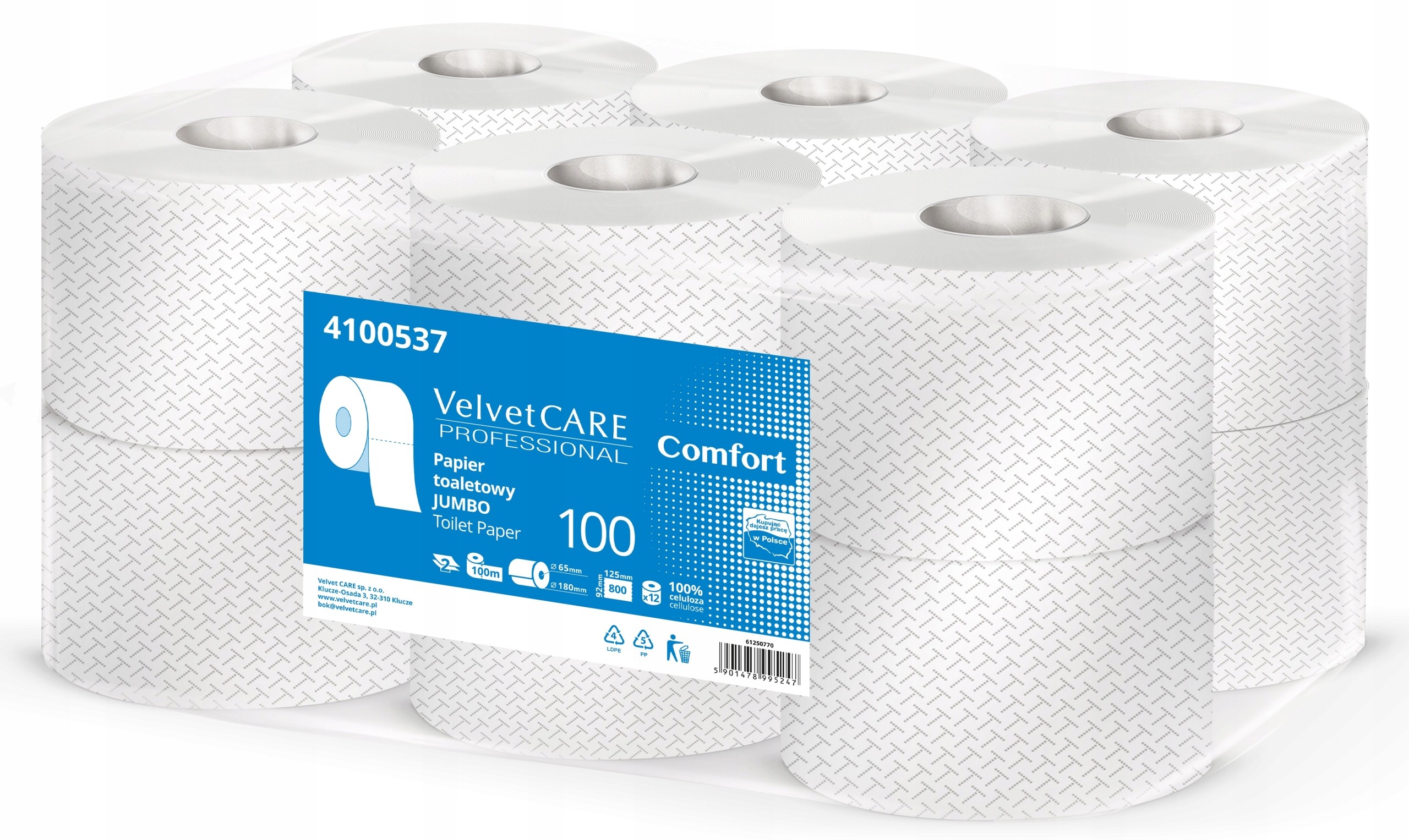 Jumbo Papier Toaletowy Velvet Care 12 rolek x 100m