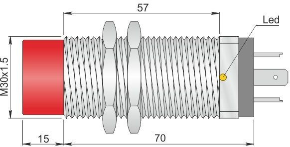 ORNO indukcyjny 30 mm SI30-CE15 PNP NO+NC K I30000096