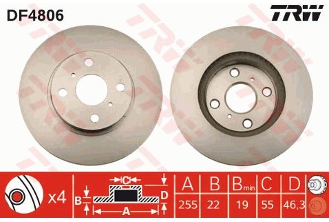TRW Tarcza hamulcowa DF4806