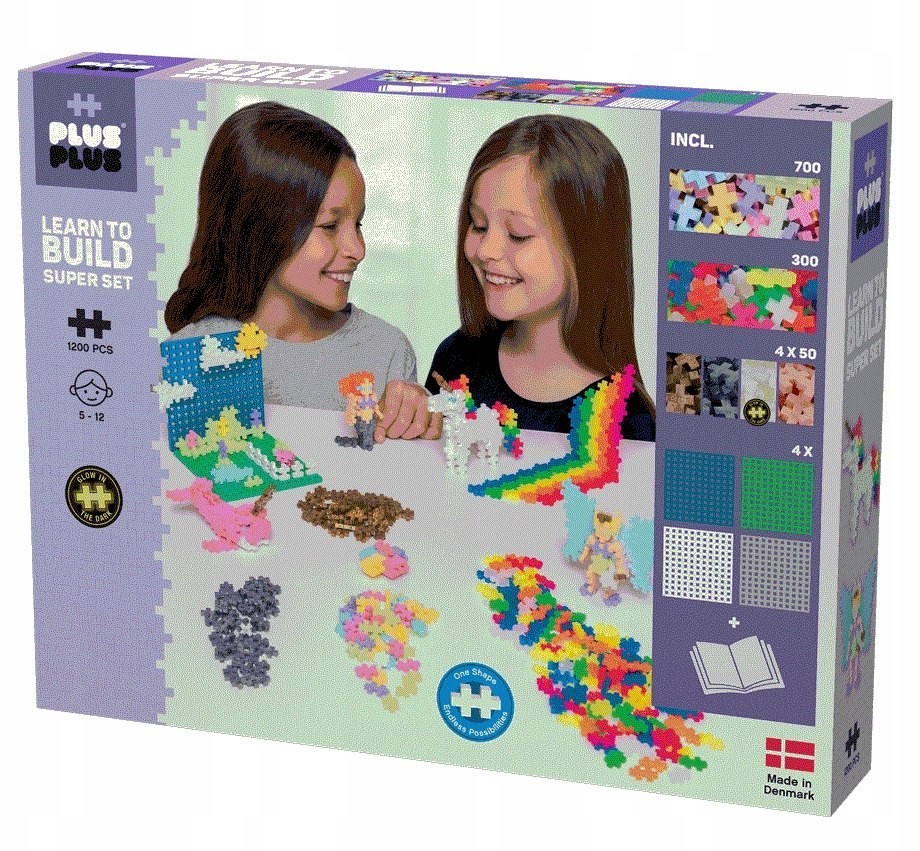 Plus Plus Klocki  Mini Pastel Mix 1200 elementów 9415546360