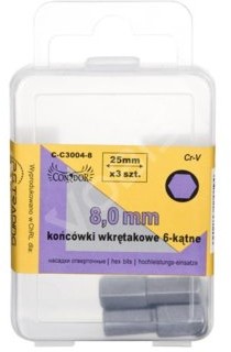 Condor Końcówki sześciokątne H8 x 25 mm 3 szt