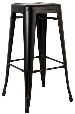 King Home Krzesło barowe 43,5x43,5x76cm Tower czarne MC-012-H76.BLACK