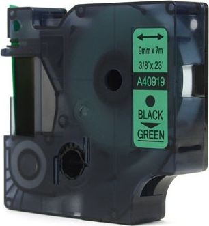 Dymo Taśma D1 Czarny na Zielonym 9mm x 7m LM100 LM120 LM150 LM160 LM200 LM210 LM210D LM220 LM260 LM260P LM260D LM28