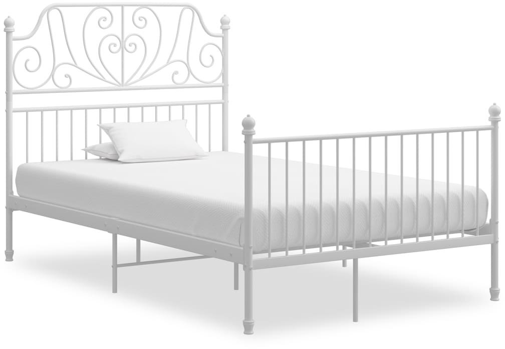 vidaXL Lumarko Rama łóżka, biała, metal i sklejka, 120 x 200 cm 324848