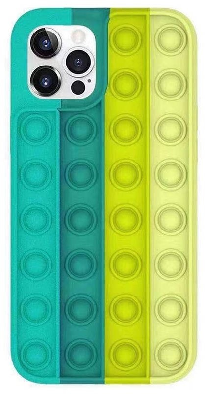 Etui IPHONE 11 PRO MAX Bąbelkowe Elastyczne Push Bubble Case zielono-żółte