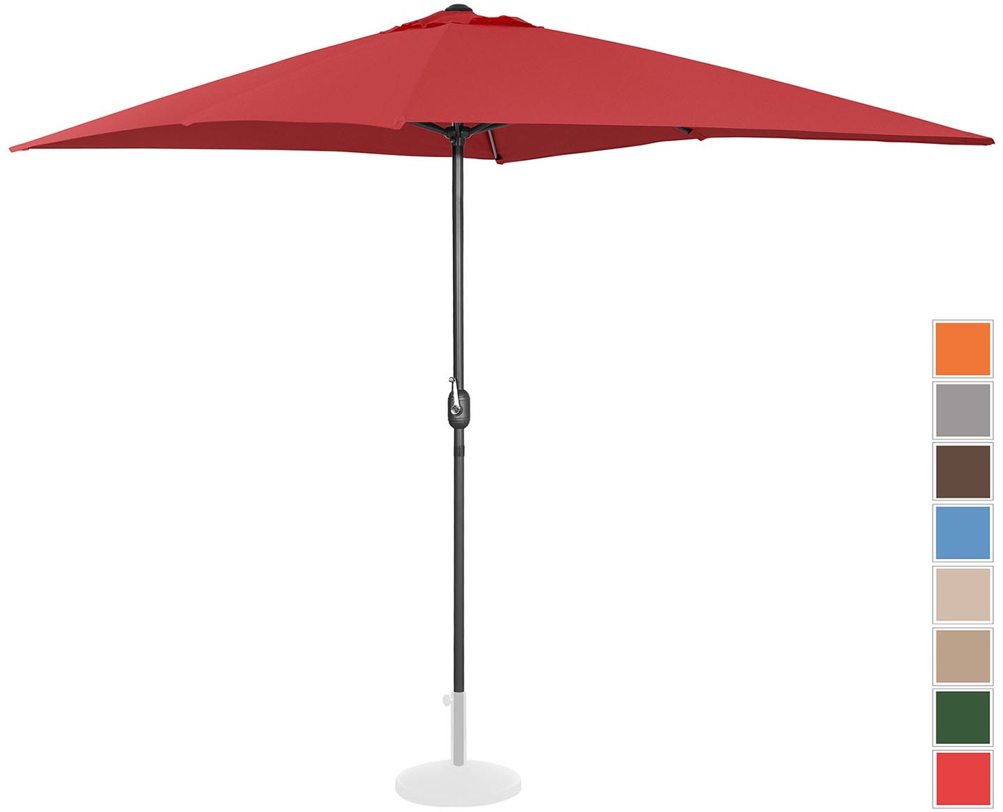 Uniprodo Parasol ogrodowy stojący - 200 x 300 cm - bordowy UNI_UMBRELLA_SQ2030BO UNI_UMBRELLA_SQ2030BO