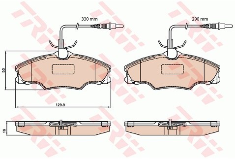 TRW Zestaw klocków hamulcowych, hamulce tarczowe GDB2064