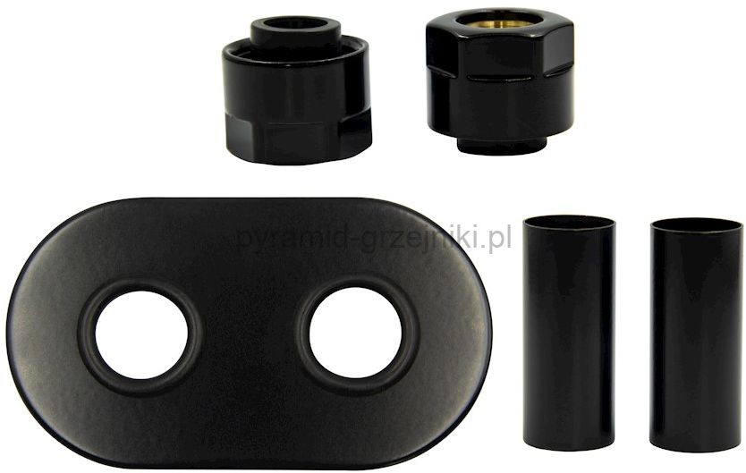 Vario Term Zestaw maskujący rozety + tuleje + złączki Cu/Pex x GW3/4 - czarny mat instalacja miedziana -CU rozeta owalna ZMR2M15x3/424