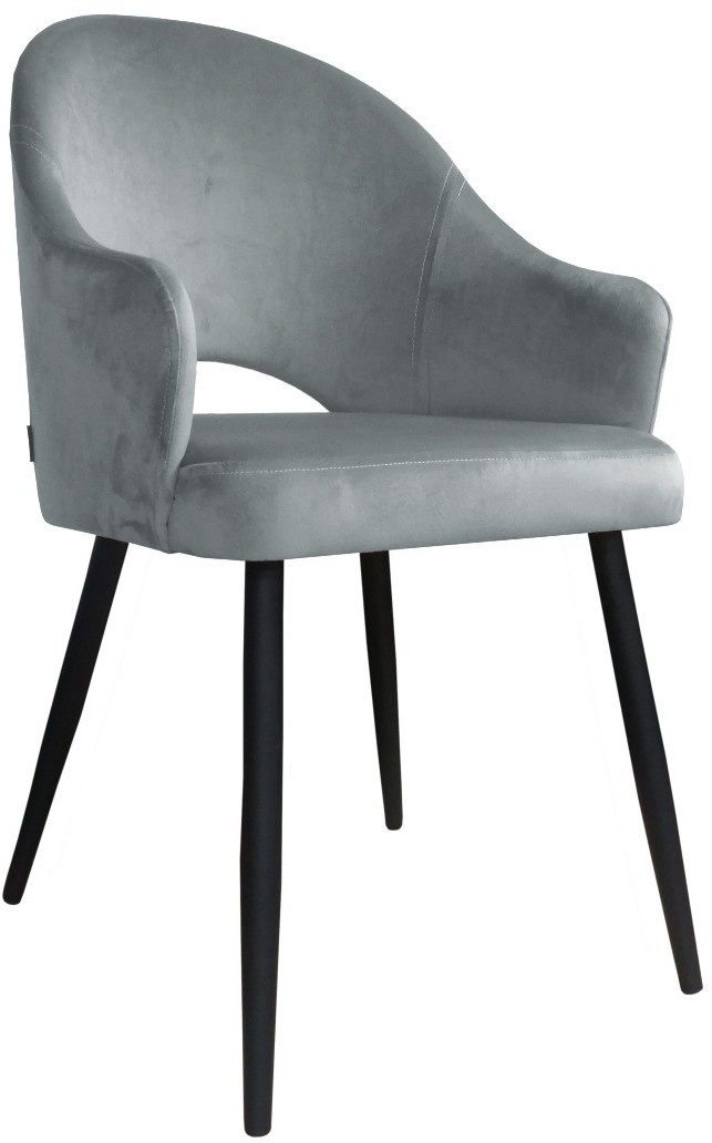 Atos Krzesło JENISEJ VELVET szare do salonu w stylu glamour VELVET-MG17