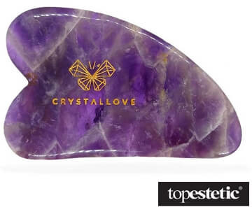 Crystallove Crystallove Płytka do Masażu Twarzy Gua Sha z Ametystu Oczyszcza z toksyn, poprawia krążenie 1 szt.