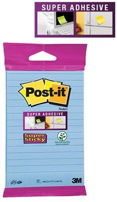 Post-It 3M Bloczek samoprzylepny Super sticky, (6844-L-NB), 152x102mm, 45 kart., zawieszka, niebieski 3M-FT510280884