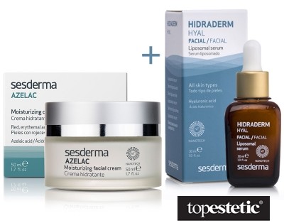 Sesderma Azelac + Hidraderm Hyal Liposomal Serum ZESTAW Krem nawilżający do twarzy 50 ml + Serum 30 ml