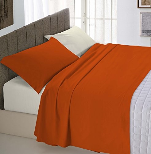 Italian Bed Linen pranie pościeli z zamkiem prześcieradło z gumką prześcieradło na łóżko, poszewki na kołdrę i poduszkę, jednokolorowy, dwustronna, 100% bawełna 8058575000682