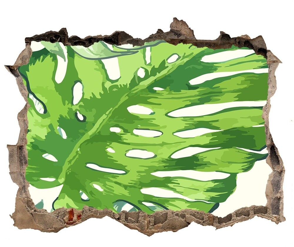 Wallmuralia.pl Okleina 3D dziura na ścianę Tropikalne liście