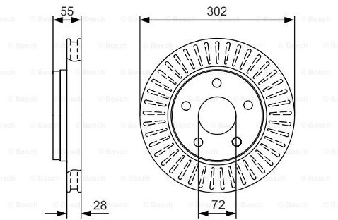 BOSCH Tarcza hamulcowa przednia, 0 986 479 C38  0986479C38