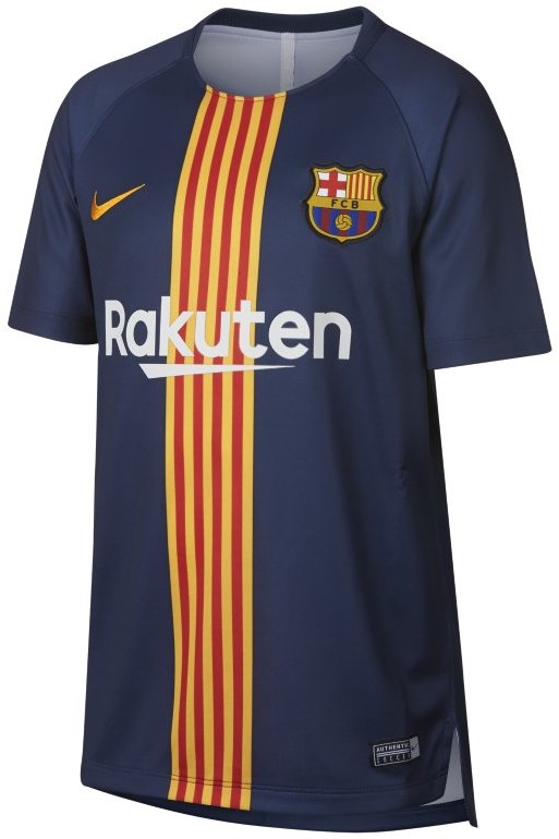 Nike Koszulka piłkarska z krótkim rękawem dla dużych dzieci FC Barcelona Dri-FIT Squad - Niebieski 894398-411