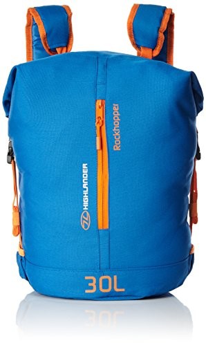 Highlander Rolka Top 30L plecak dzienne piesze wycieczki plecak torba męska na damskie wielokolorowa, M RUC223-BL-OE_Blau/Orange_50 x 26 x 20 cm, 30 Liter