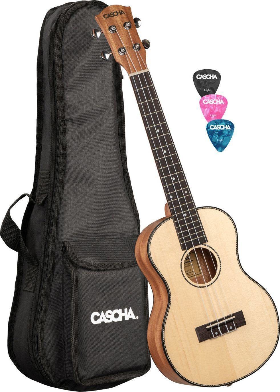 Cascha Cascha HH 2173 Tenor Solid Top Ukulele Set