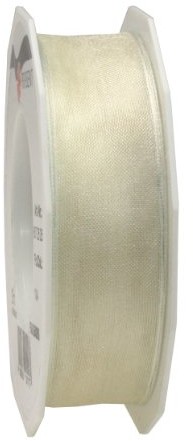 Pattberg Prezent 25 MM 25 m Four Seasons  taśma organza z drutu, kremowy 6072525-104