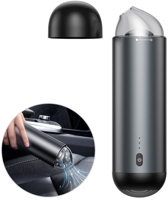 Baseus Baseus Capsule bezprzewodowy mini odkurzacz samochodowy 65W 2000mAh czarny (CRXCQ01-01) - Czarny CRXCQ01-01