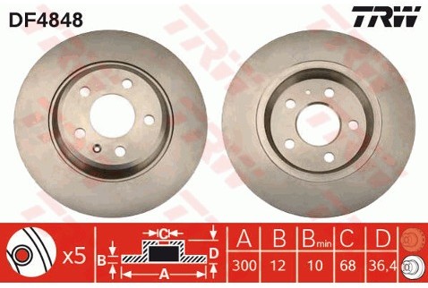 TRW Tarcza hamulcowa DF4848
