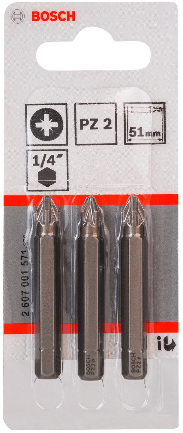 Bosch blue Bit PZ 2 51 mm 3 sztuki