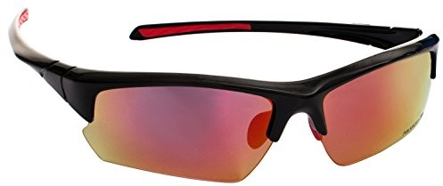 Trespass unisex Falco cytokin okulary przeciwsłoneczne z czerwonymi lustro szkłami, czarny, jeden rozmiar UAACEYJ30010_BLKEACH
