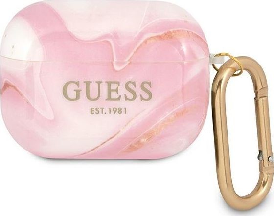 Guess Guess GUAPUNMP AirPods Pro cover różowy/pink Marble Collection GUE1124PNK